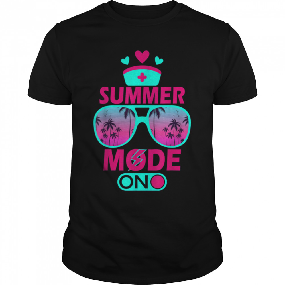 Summer Mode On Nurse Summer Retro Nurse on Vacation T-Shirt B0B1JMK19L