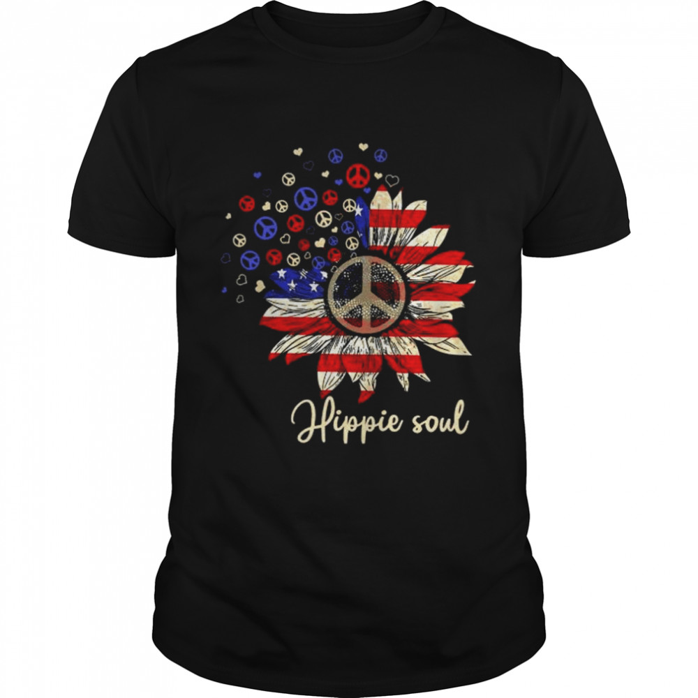 Sunflower American flag hippie soul shirt