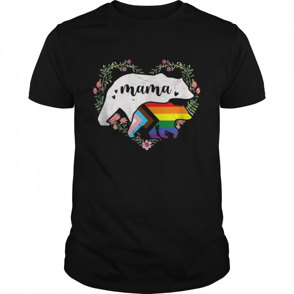 LGBTQ Mama Bear Progress Pride Flag Gay Equal Rights Rainbow Tank ShirtTopShirt Shirt
