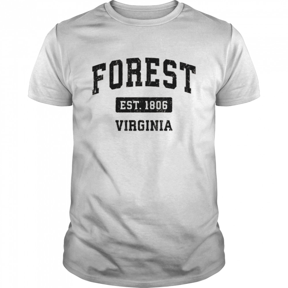 Forest Virginia VA Vintage Sports Design Black DesignShirt