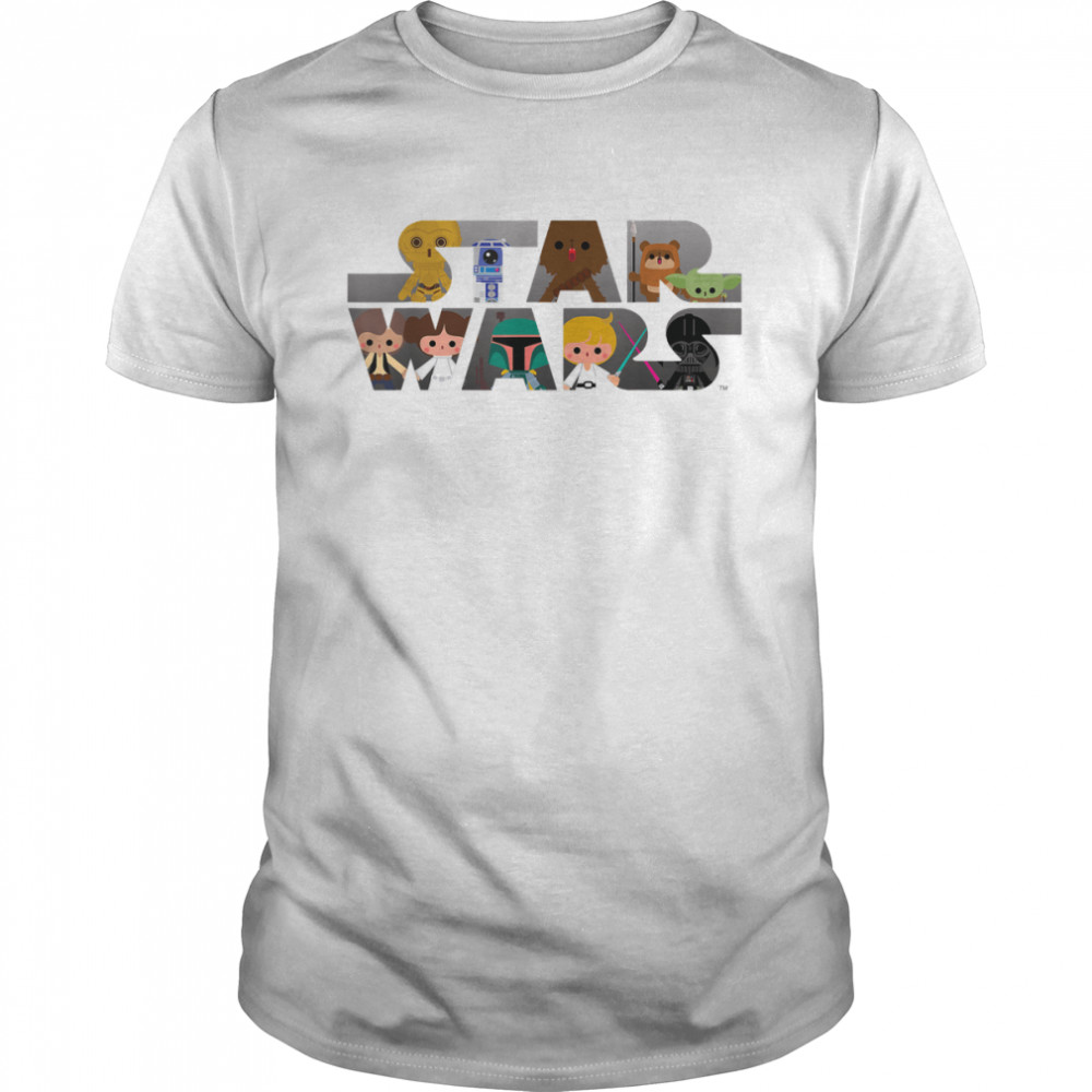 Star Wars Logo Kawaii Multi-Character T-Shirt