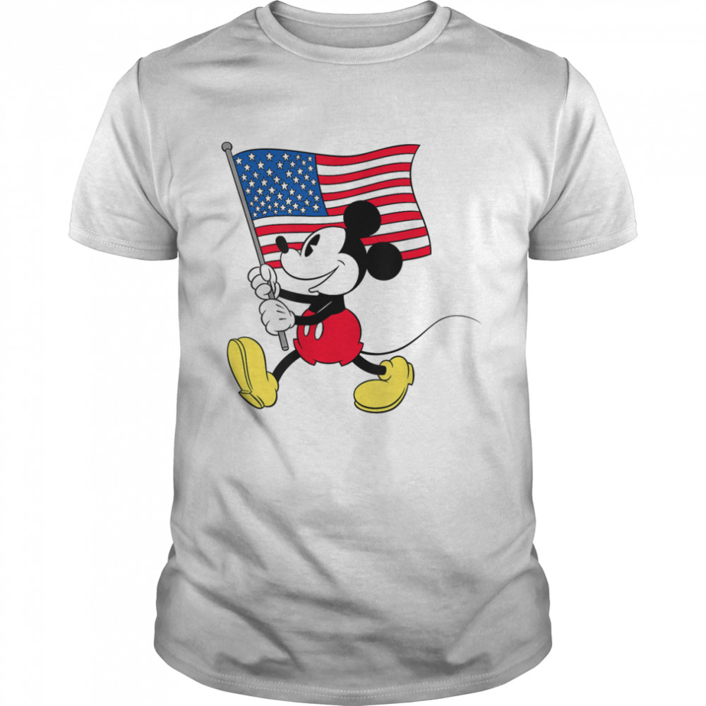 Disney Mickey Mouse Americana Flag T- Classic Men's T-shirt