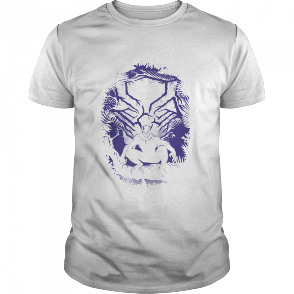 Marvel Black Panther King T'Challa Forest Mask T-Shirt