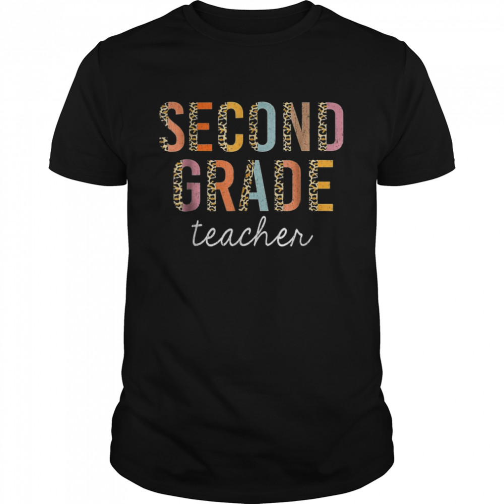 Leopard print Second Grade Teacher BACK TO SCHOOL Teacher Shirt
