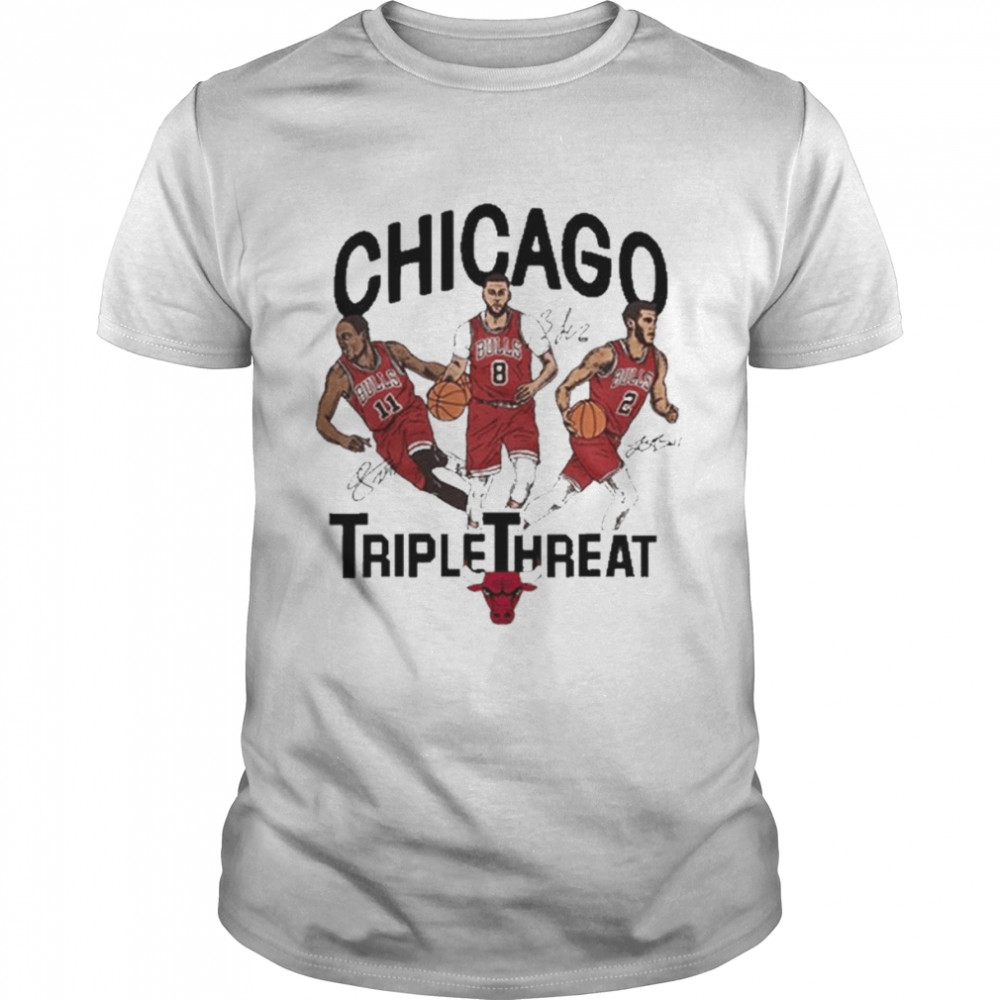 Nba Chicago Bulls Triple Threat Derozan Lavine Ball T- Classic Men's T-shirt