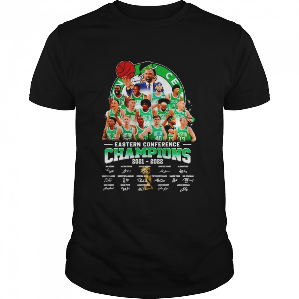 Boston Celtics Eastern Conference Champions 2021 2022 signatures shirt