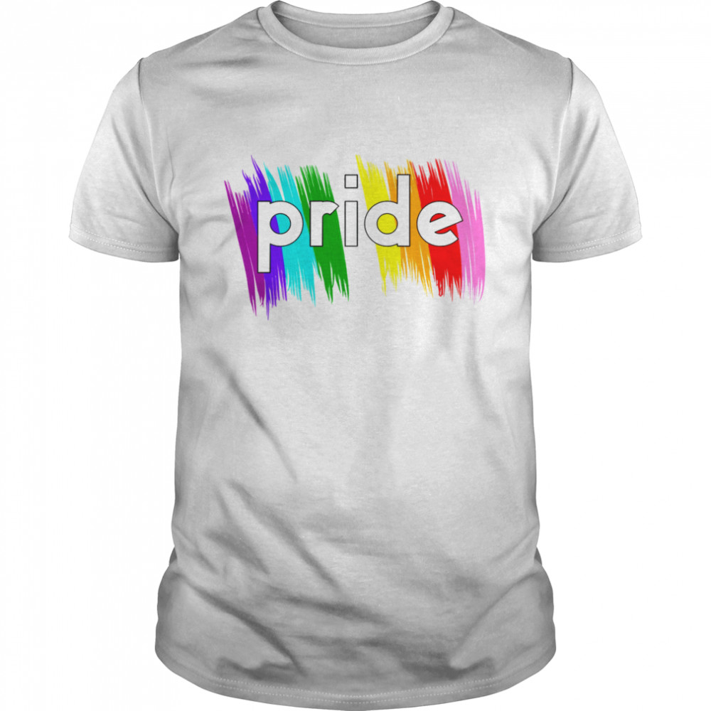 Gay Pride Lgbt Rainbow Stripe Awareness Design Pride Month Lgbtq shirt Classic Men's T-shirt