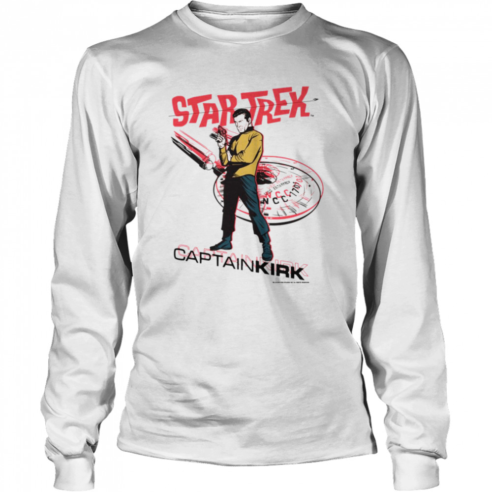 Captain Kirk Retro Star Trek shirt Long Sleeved T-shirt