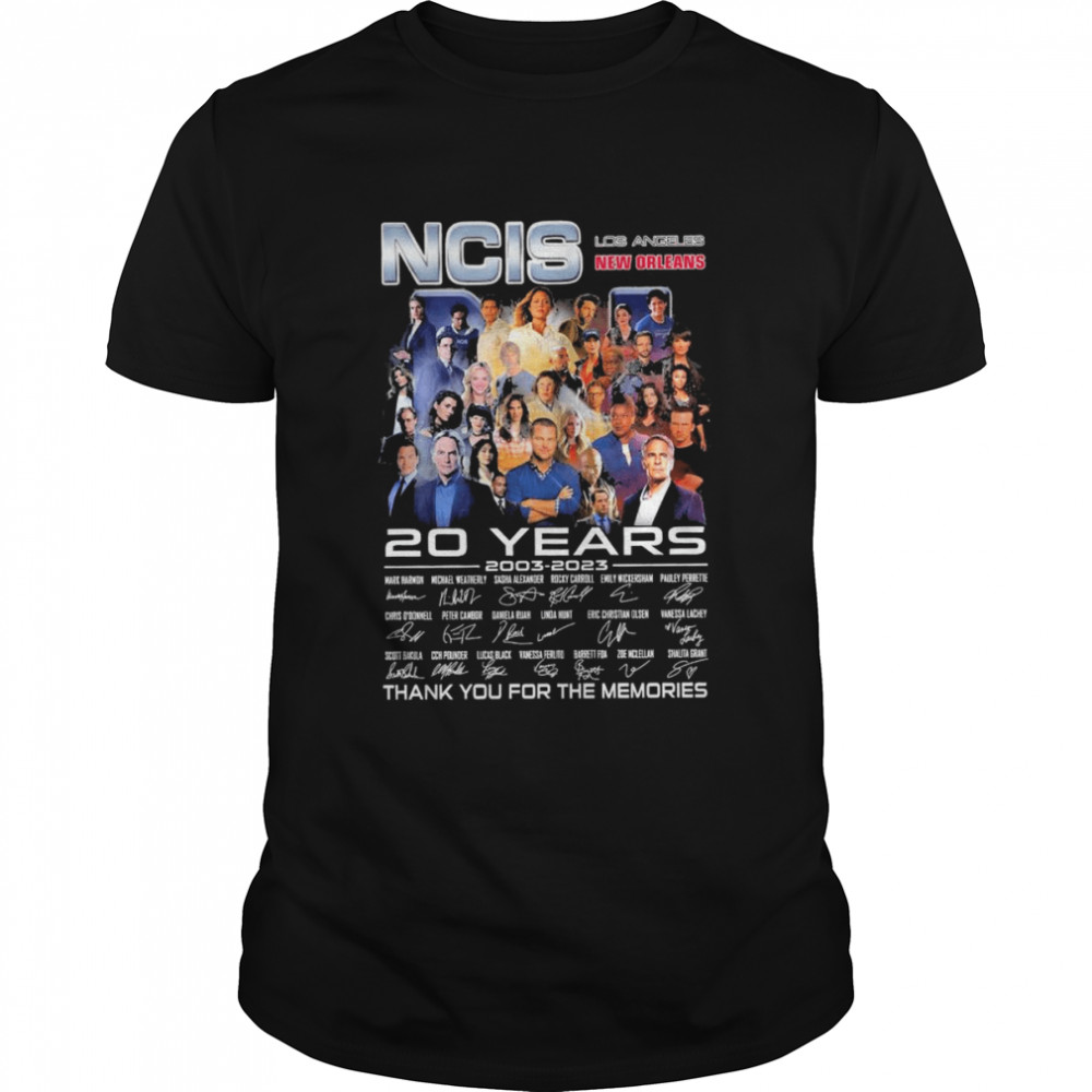 The NCIS Los Angeles New Orleans 20 years 2003 2023 signatures thank you for the memories shirt Classic Men's T-shirt