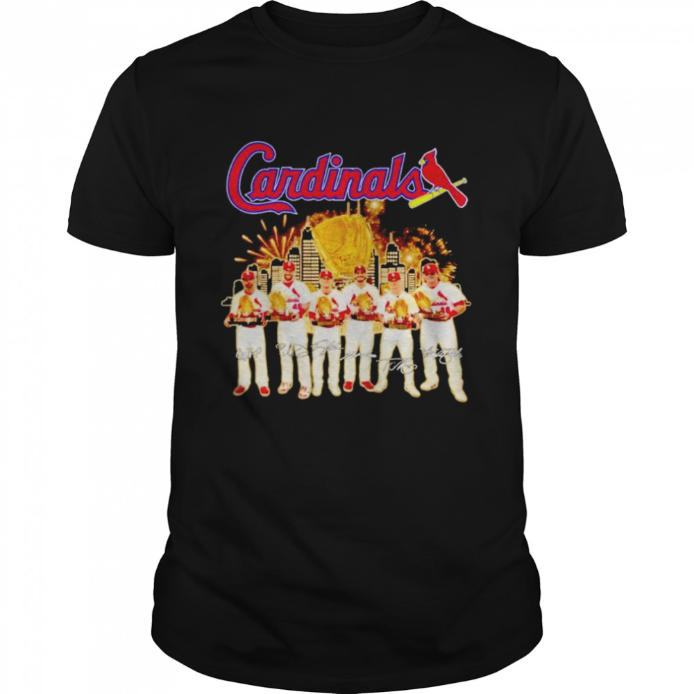 St. Louis Cardinals Champions Players sigantures shirt