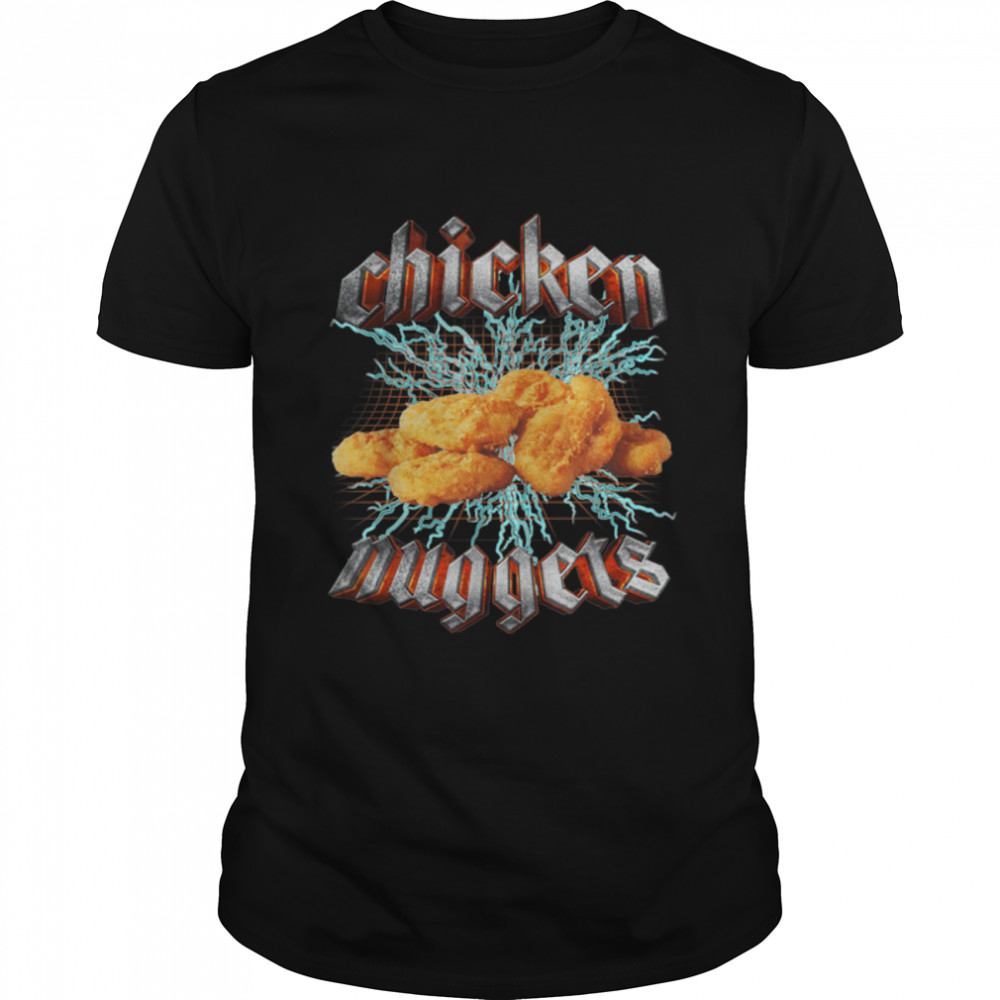 Chicken Nuggets Heavy Metal World Tour Hardcore Music T-Shirt B0B2V3JRLL
