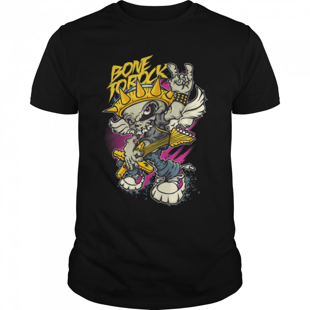 Death Metal Bone Rock Guitar T-Shirt B09RZMBGVH