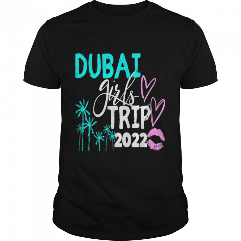 LOVE HEARTS RETRO BEACH DUBAI GIRLS TRIP 2022 T-Shirt B09RJ7659V