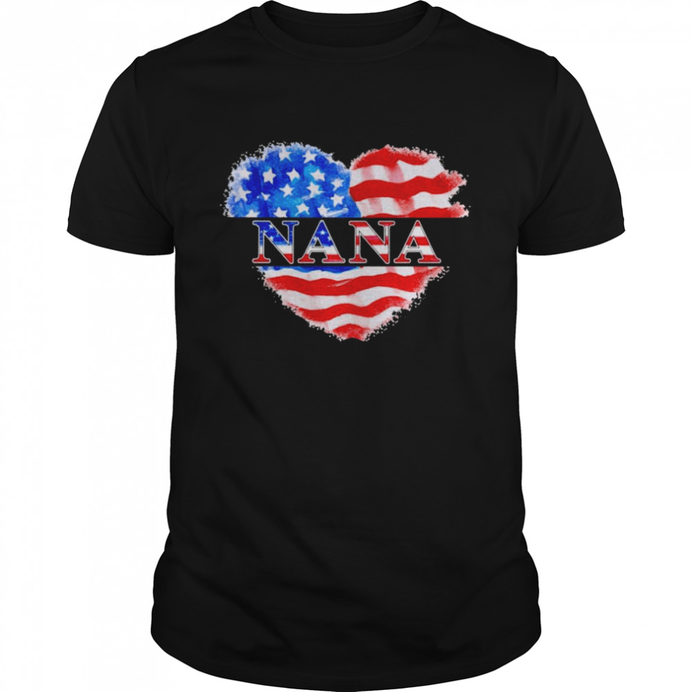 4th Of July Nana Heart Independence Shirt