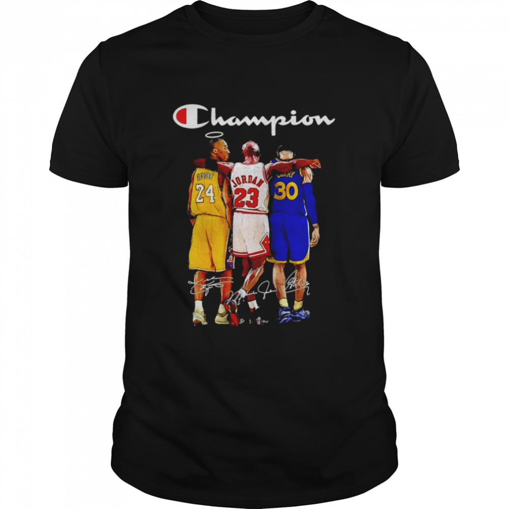 Champion Kobe Bryant Michael Jordan Stephen Curry signatures shirt Classic Men's T-shirt
