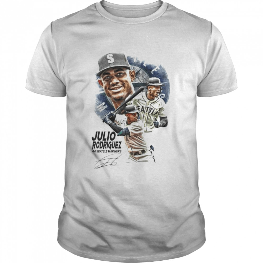 Julio rodriguez seattle mariners baseball 44 seattle mariners signature shirt Classic Men's T-shirt