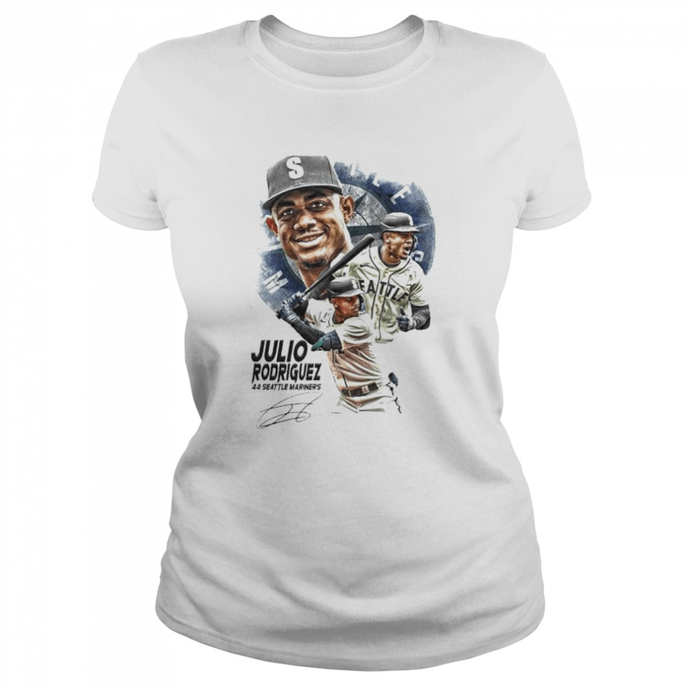 Julio rodriguez seattle mariners baseball 44 seattle mariners signature shirt Classic Women's T-shirt