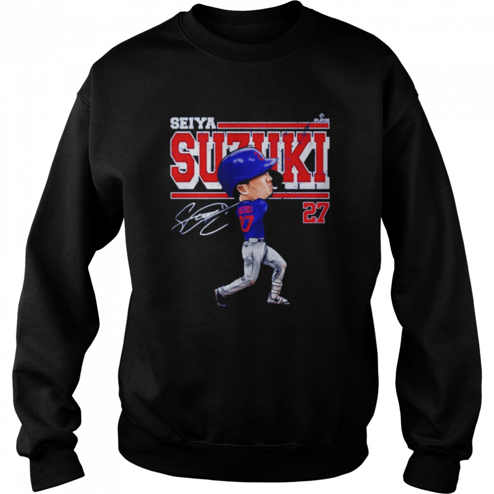 Seiya Suzuki Chicago C Cartoon Baseball Signatures  Unisex Sweatshirt