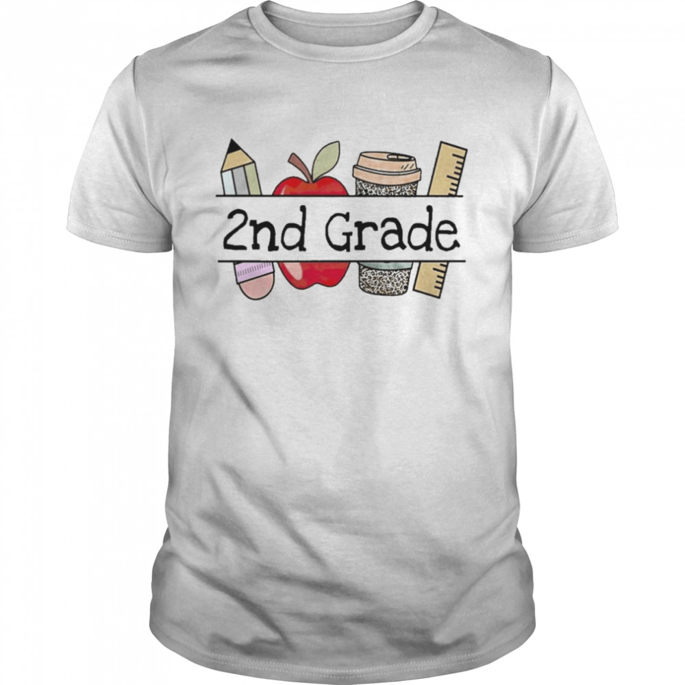 Apple Coffee Pencil 2nd Grade Teacher Shirt