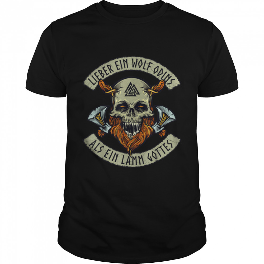 Dear A Wolf Odin's As A Lamb of God, Skull Viking T- B09M94QWRK Classic Men's T-shirt