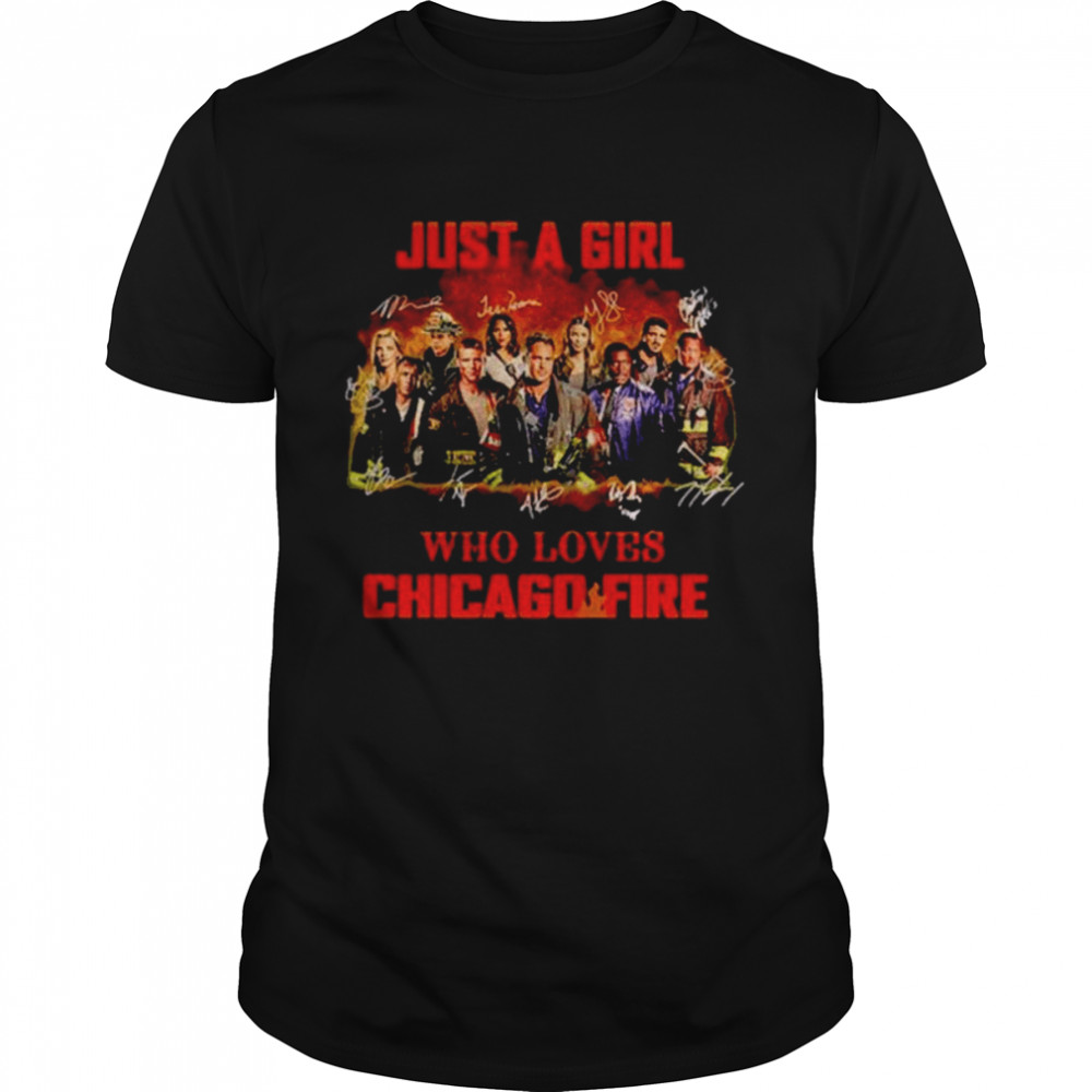 Just a girl who lovess Chicago Fire signatures unisex T-shirt