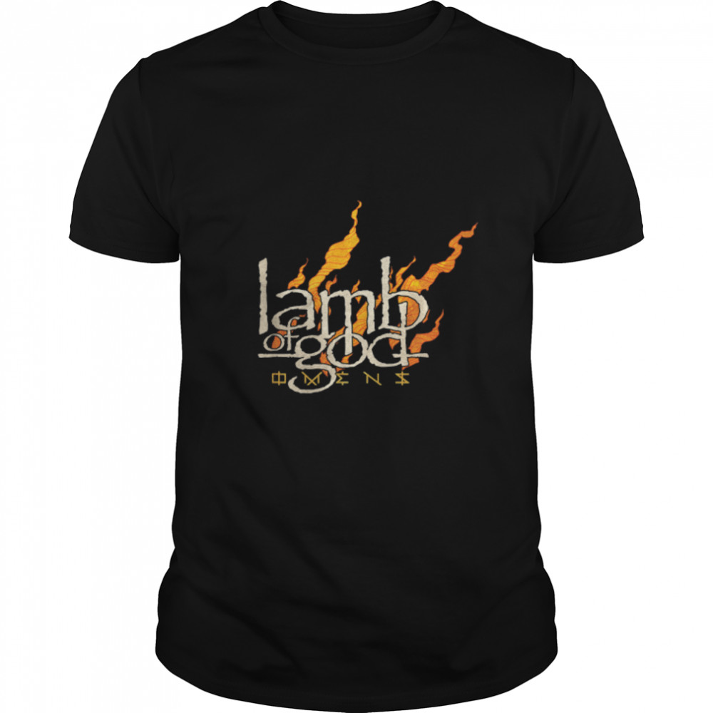 Lamb of God - Omens Fire Logo T-Shirt B0B3BYK9GB