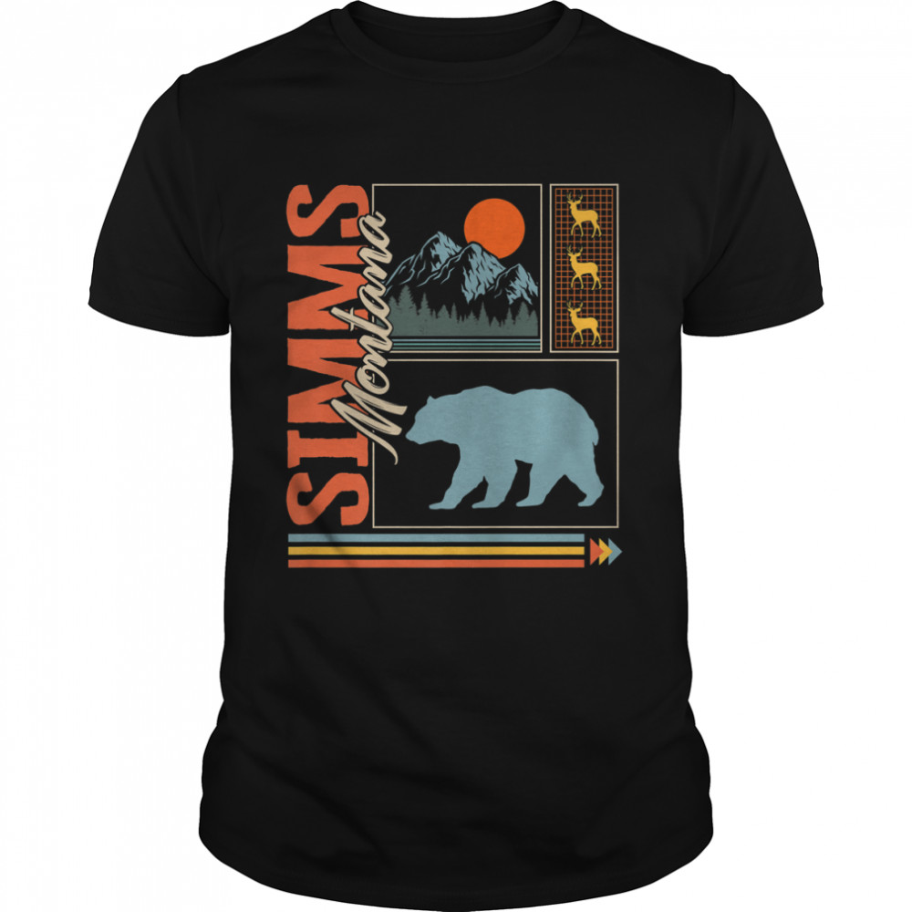 Simms Montana National Park Souvenir Mountain Hiking Camping Premium T-Shirt