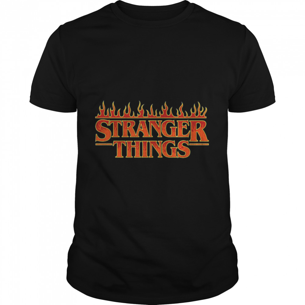Stranger Things 4 Flames Text Logo V1 T- B09YZ26G3D Classic Men's T-shirt