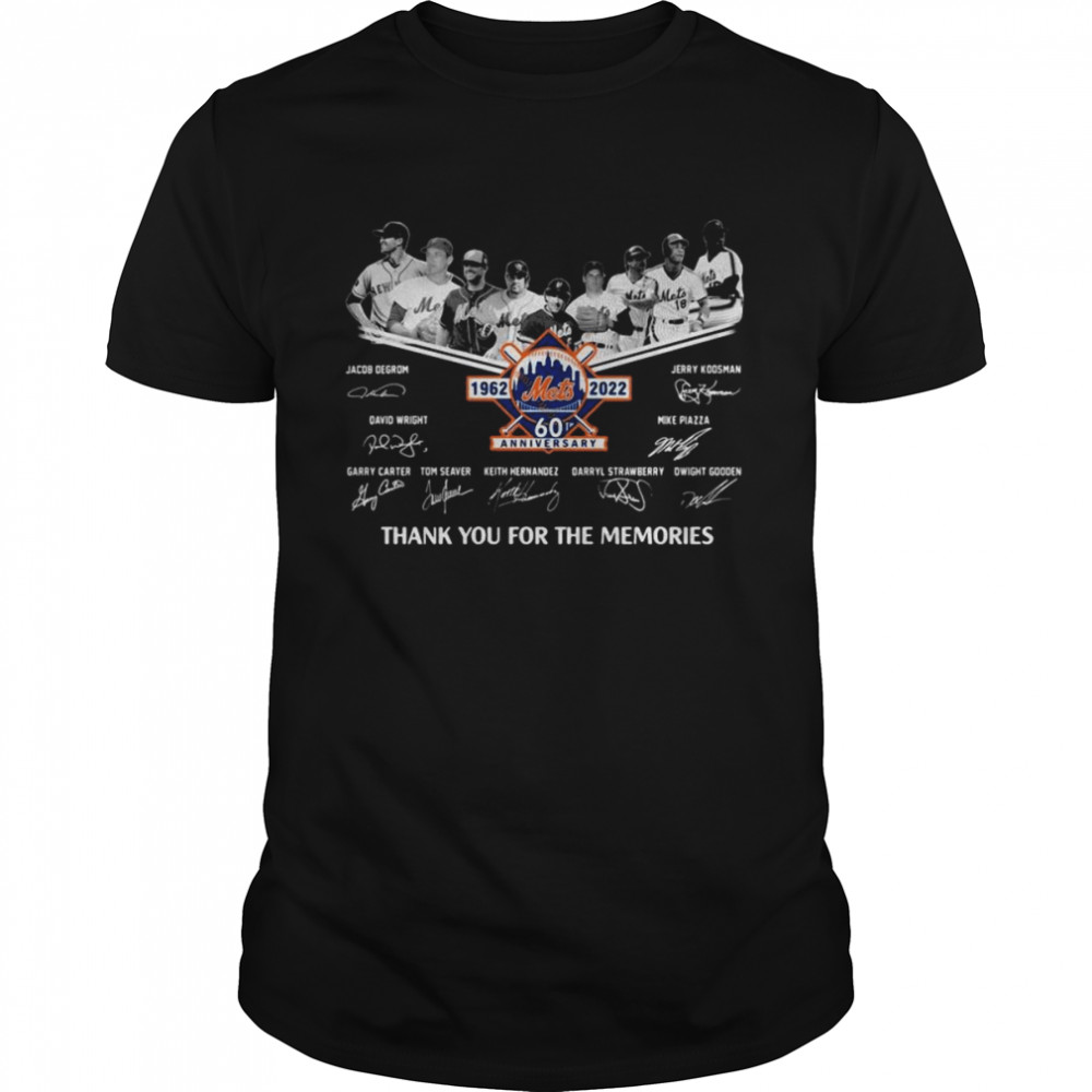 New York Mets 1962 2022 60th anniversary signatures thank you for the memories shirt Classic Men's T-shirt