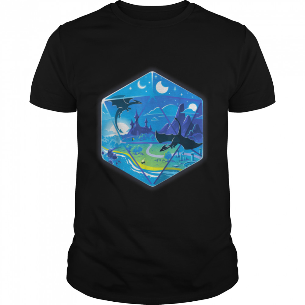 D20 Landscape Dungeons D20 Shirt Dragon Lover T-Shirt B09SGXQ8VF