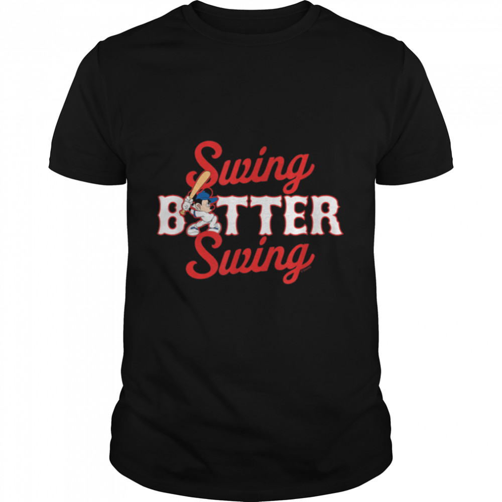 Disney - Mickey Swing Batter Swing Baseball T-Shirt B09XJPPK7Z