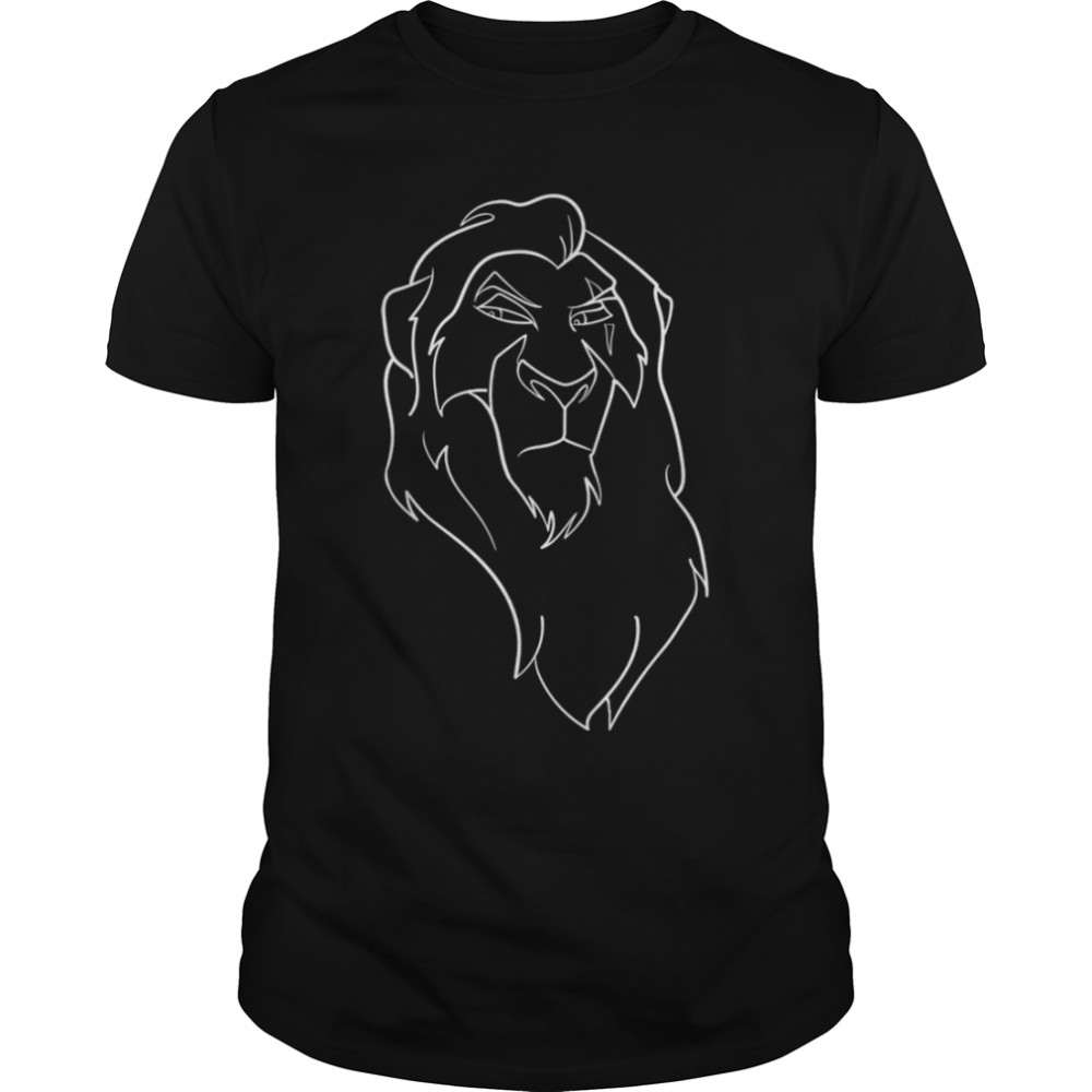 Disney Lion King Scar Line Art Graphic T-Shirt B07P9N4VQK