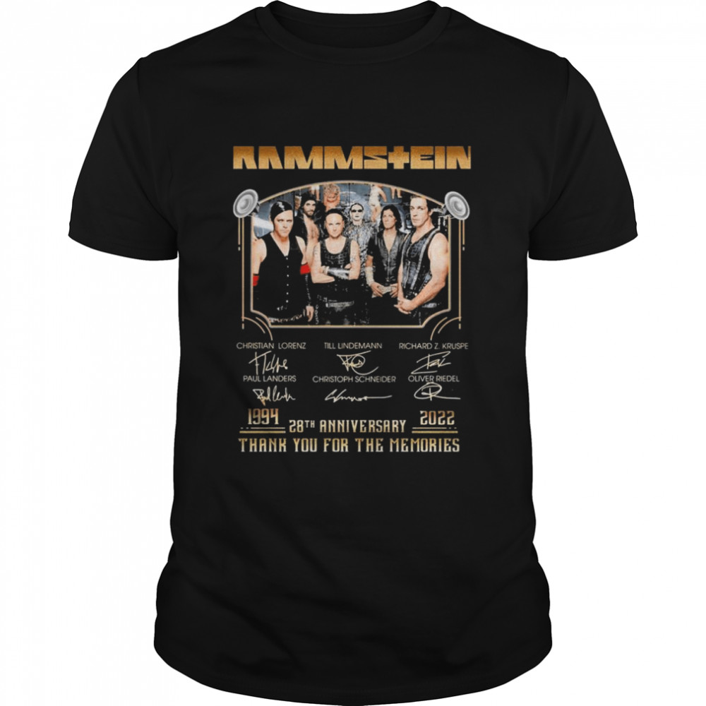 Rammstein 1994-2022 28th Anniversary Thank You For The Memories Signatures Shirt