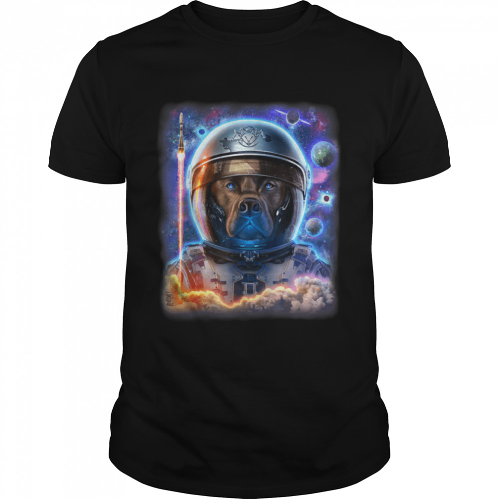 Astronaut Labrador Dog on Space Shuttle to Explore Universe T-Shirt B0B2S7CF2D