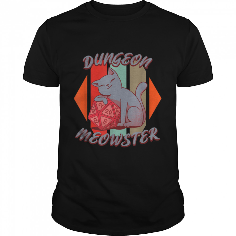 Dungeon Meowster board game dice cat T- B09K4N7JPL Classic Men's T-shirt