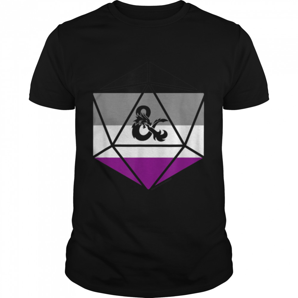 Dungeons & Dragons Asexual Pride Flag Dice Logo T- B09V3HMVBK Classic Men's T-shirt