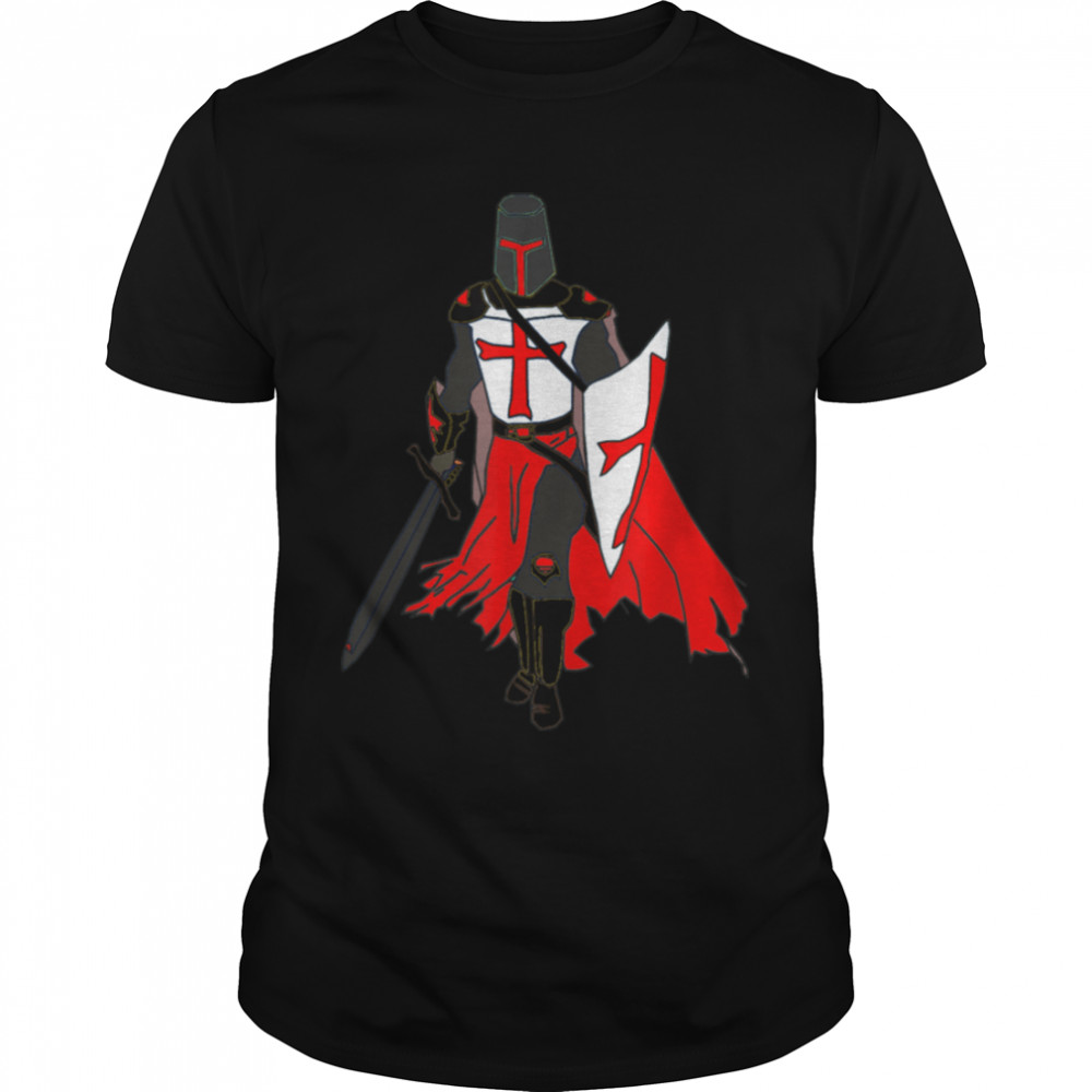 Knights Templar Cross Armor Crusader Medieval Warrior T-Shirt B09VPVLPJH