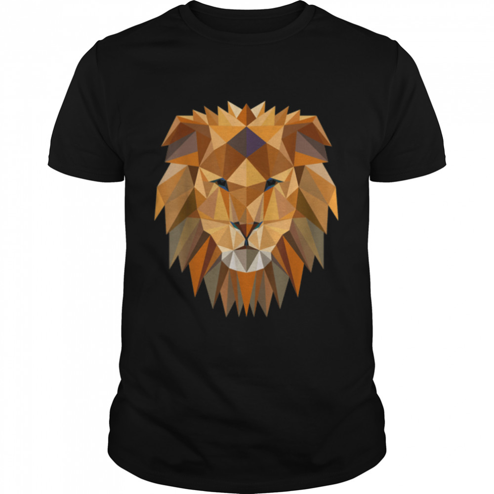 Lion Polygon Lion s Head Polygon Art Zoo Safari T- B0B4T26VP7 Classic Men's T-shirt