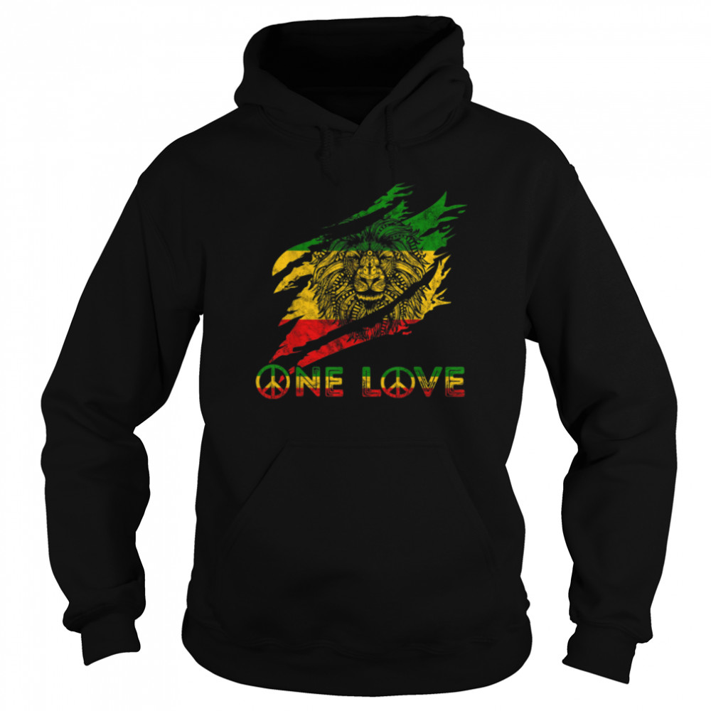 One Love Reggae Lion Of Judah Claw Rastafari Roots Lion T- B09KTDWN1D Unisex Hoodie