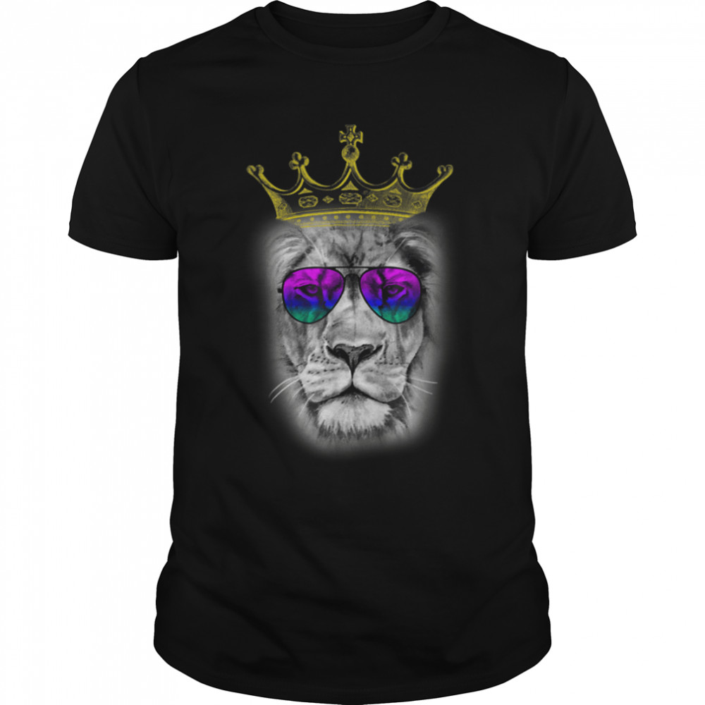 Summer King Summer Beach Lion Wearing Crown Lion Lovers T- B0B535D15Z Classic Men's T-shirt