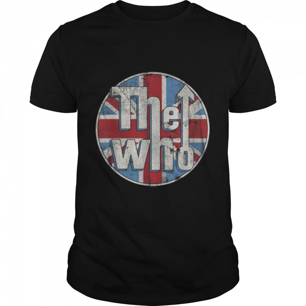 The Who Official Distressed Union Jack Circle Logo T-Shirt B07TQ9X7S2