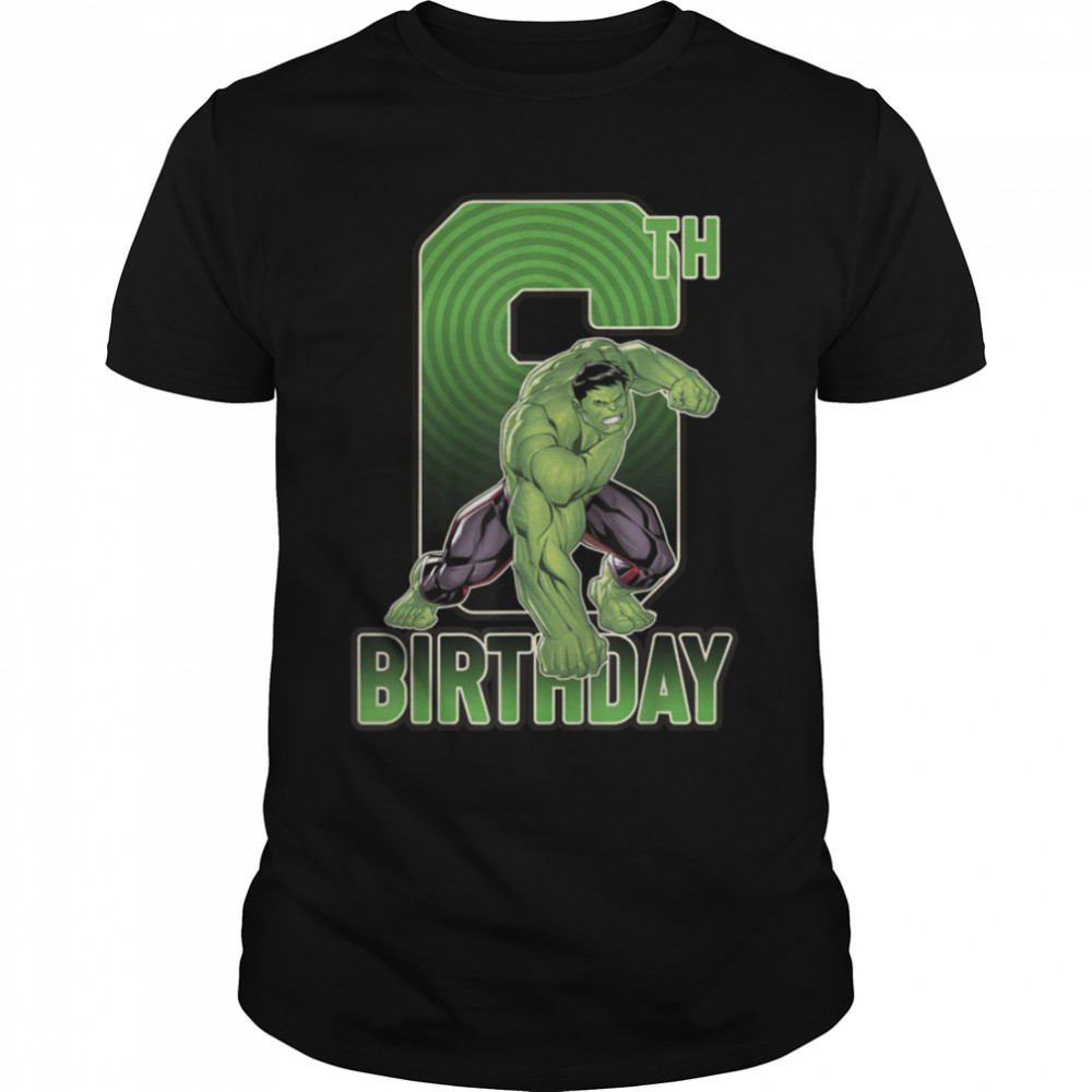 Marvel Hulk Smash 6th Birthday Graphic T- B07NSTXQGQ Classic Men's T-shirt
