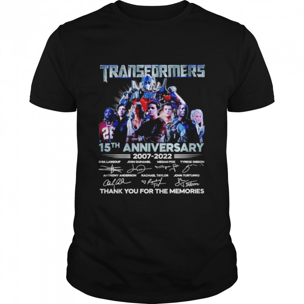 Transformers 15th anniversary 2007-2022 signatures shirt