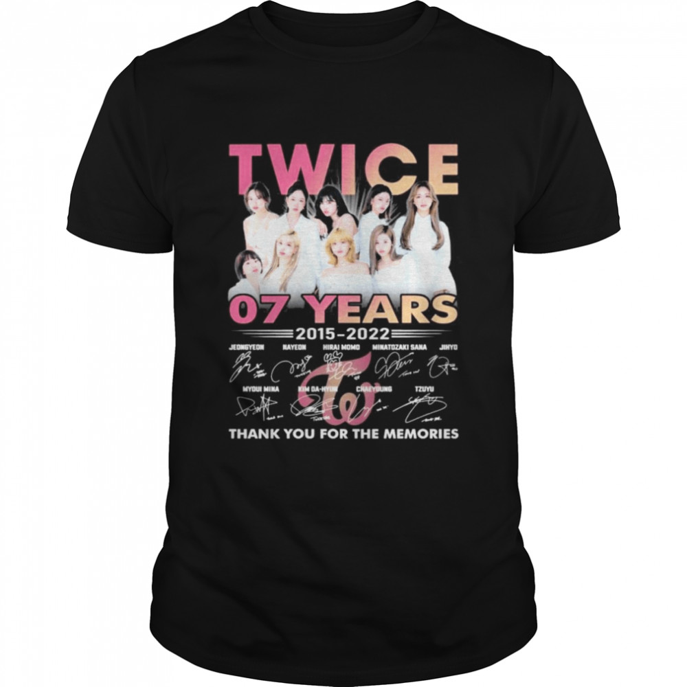 Twice 07 Years 2015-2022 Signatures Thank You For The Memories Shirt